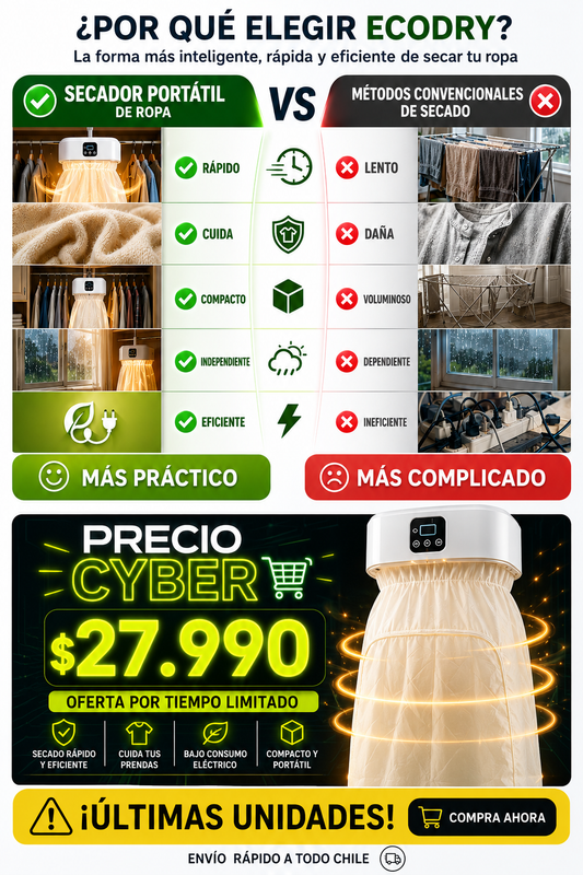 SECADOR PORTATIL ECO DRY MINI PRECIO ESPECIAL CYBER